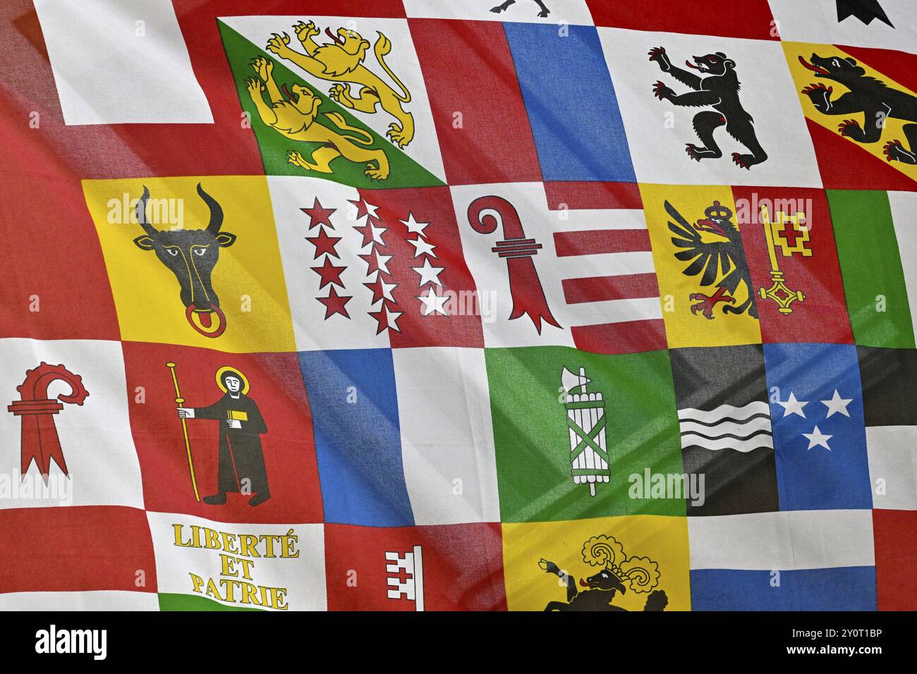 Flagge kantonales Wappen Stockfoto