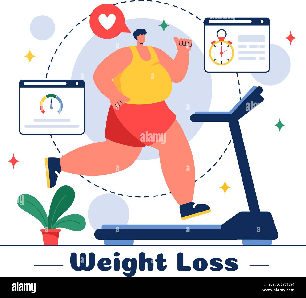Weight Loss Vector Illustration der Körper-Transformation einer Frau, die Fitness, Sport, Ernährung und einen gesunden Lebensstil in einem Stil Hintergrund betont Stock Vektor