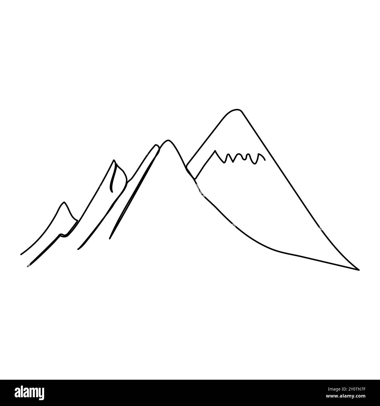 Einzelne kontinuierliche Linie Zeichnung Berge Umriss Vektor Kunst Illustration Gebirgsbereich kontinuierliche eine Linie Zeichnung einfache Linie Zeichnung von Bergen Stock Vektor