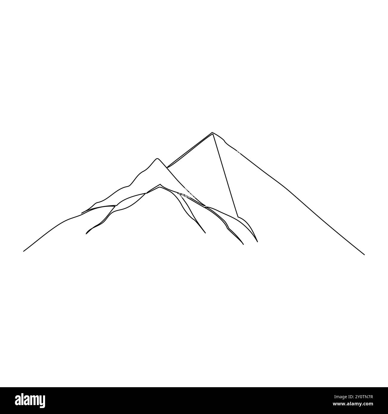 Einzelne kontinuierliche Linie Zeichnung Berge Umriss Vektor Kunst Illustration Gebirgsbereich kontinuierliche eine Linie Zeichnung einfache Linie Zeichnung von Bergen Stock Vektor