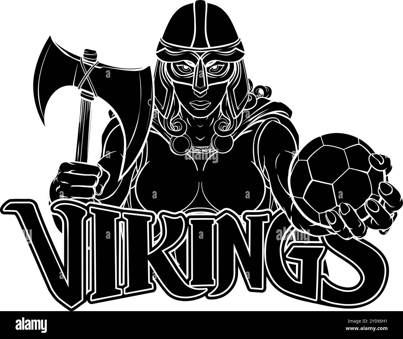 Viking Software keltischen Ritter Fußball Kriegerin Stock Vektor