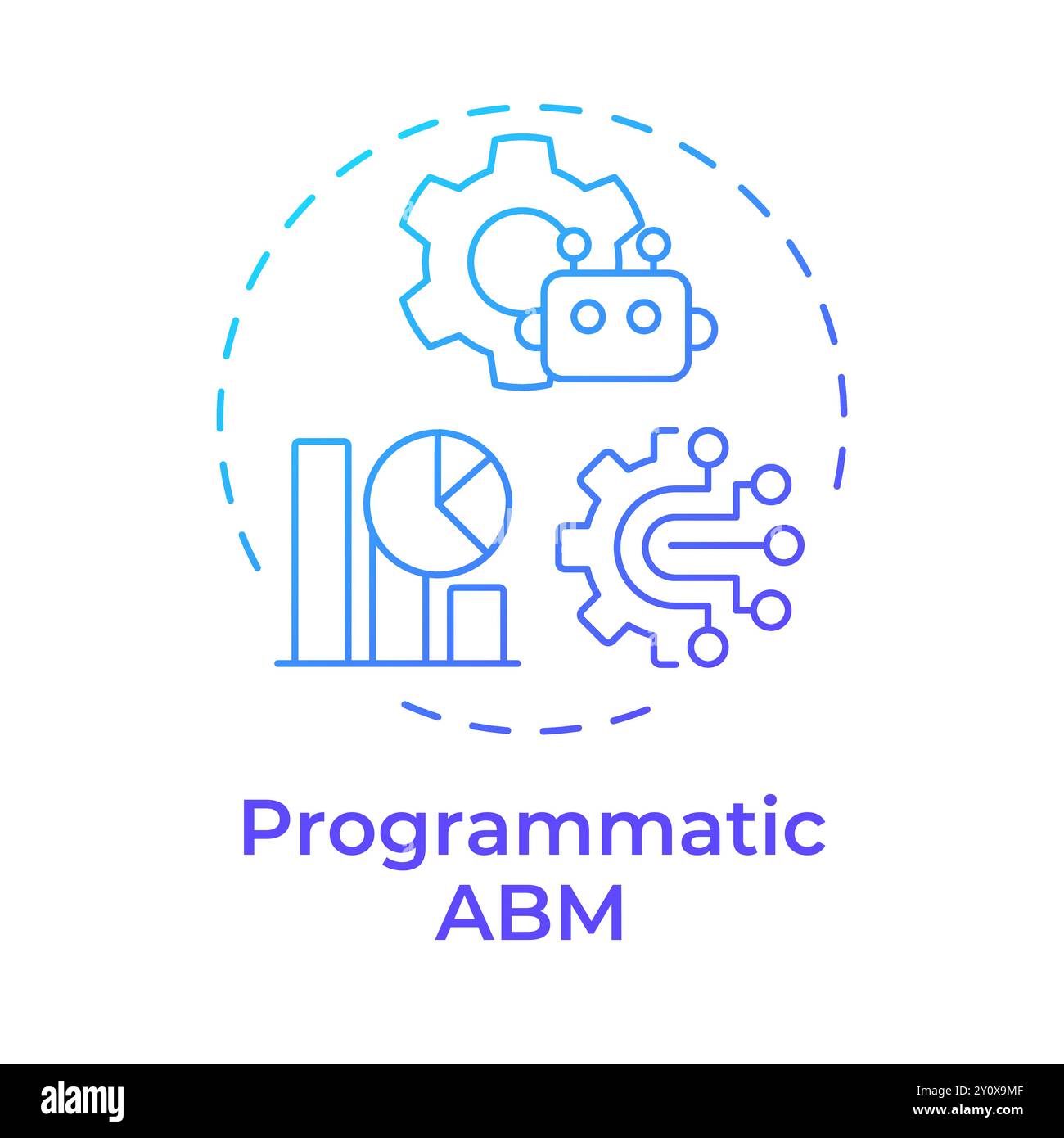 Symbol für programmgesteuertes abm-Konzept mit blauem Gradient Stock Vektor