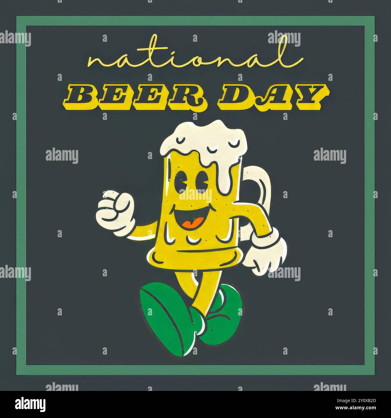 International Beer Day Celebration, Cheers to Beer Lovers, Barkeeper serviert Bier, festliche Bierveranstaltung Stockfoto