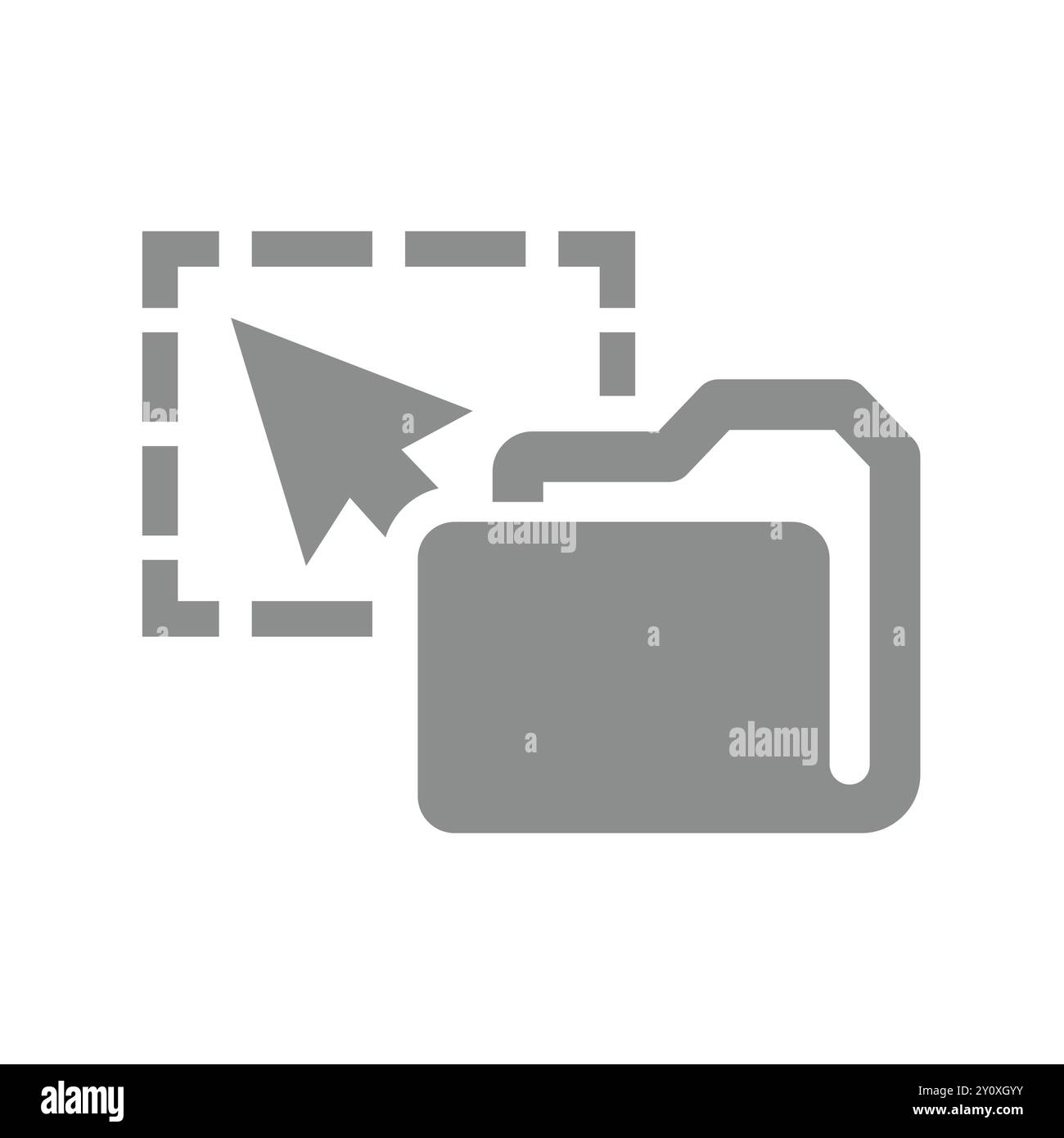 Ordnervektorsymbol ziehen und ablegen. Verzeichnis- oder Dateisymbol hochladen. Stock Vektor