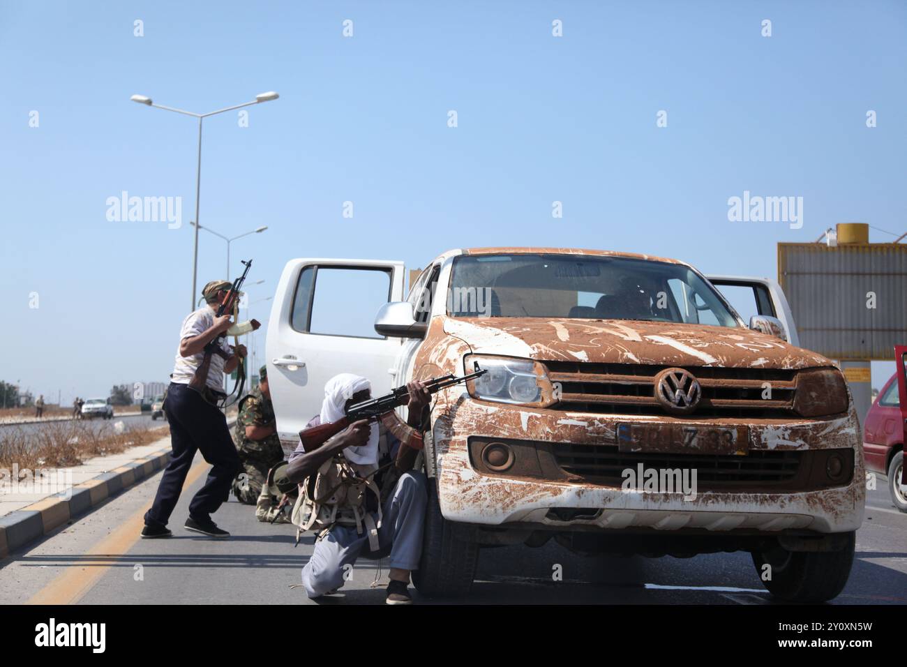 Schwere Kämpfe in Gaddafis letzte Festung. Stockfoto