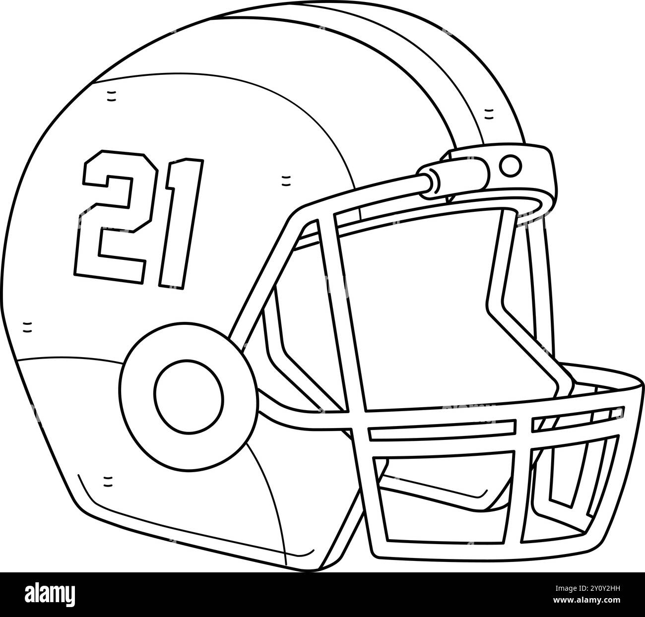 American Football Helm – Isolierte Ausmalseite Stock Vektor