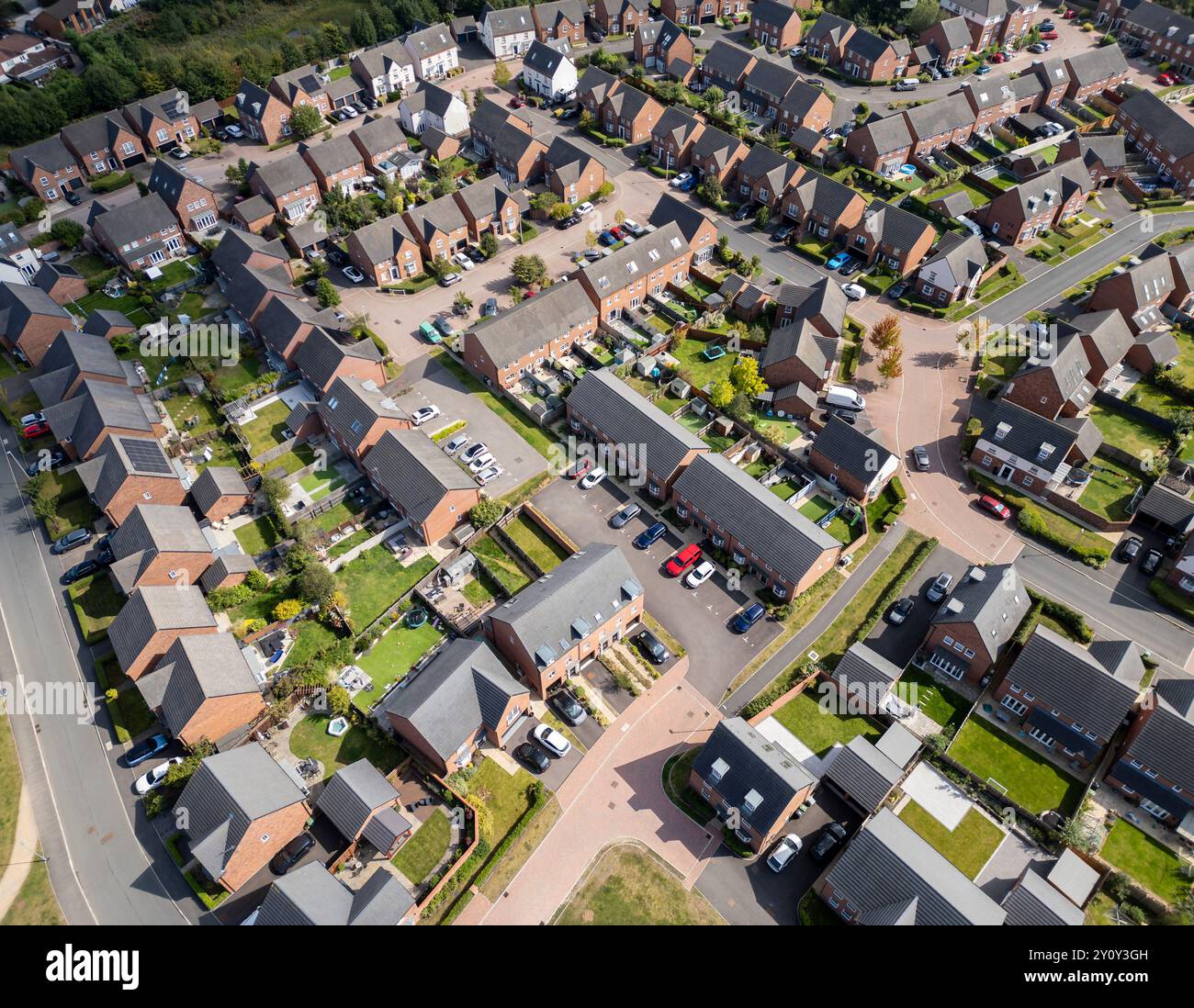 Wohnsiedlung, Nantwich, Cheshire, England, Luftfahrt Stockfoto