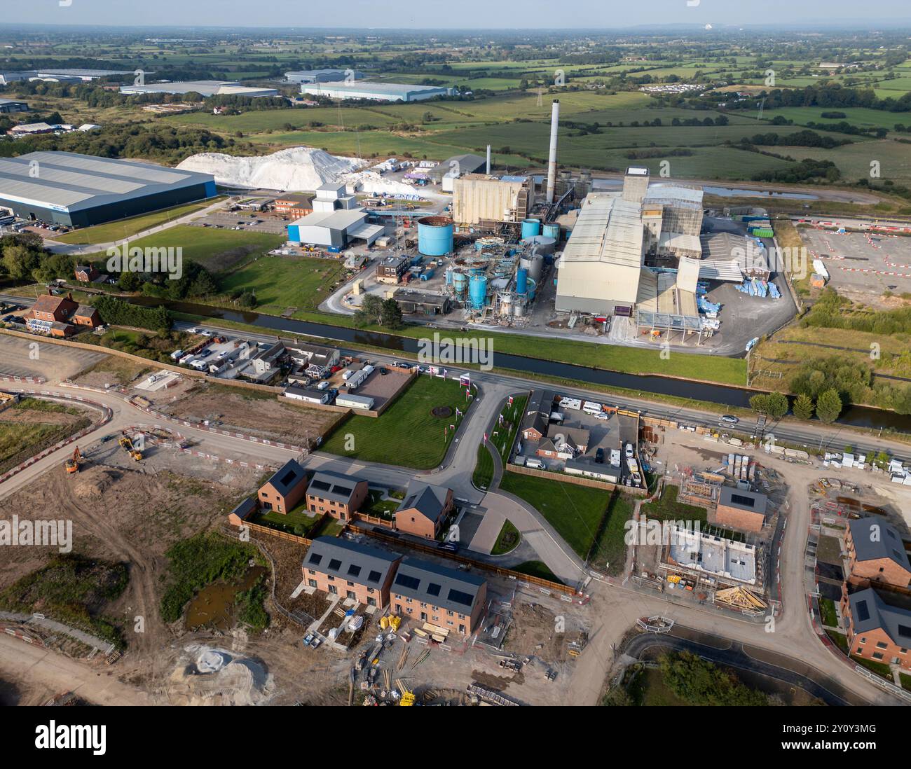 Neubausiedlung im Bau, Middlewich, Cheshire, England Stockfoto