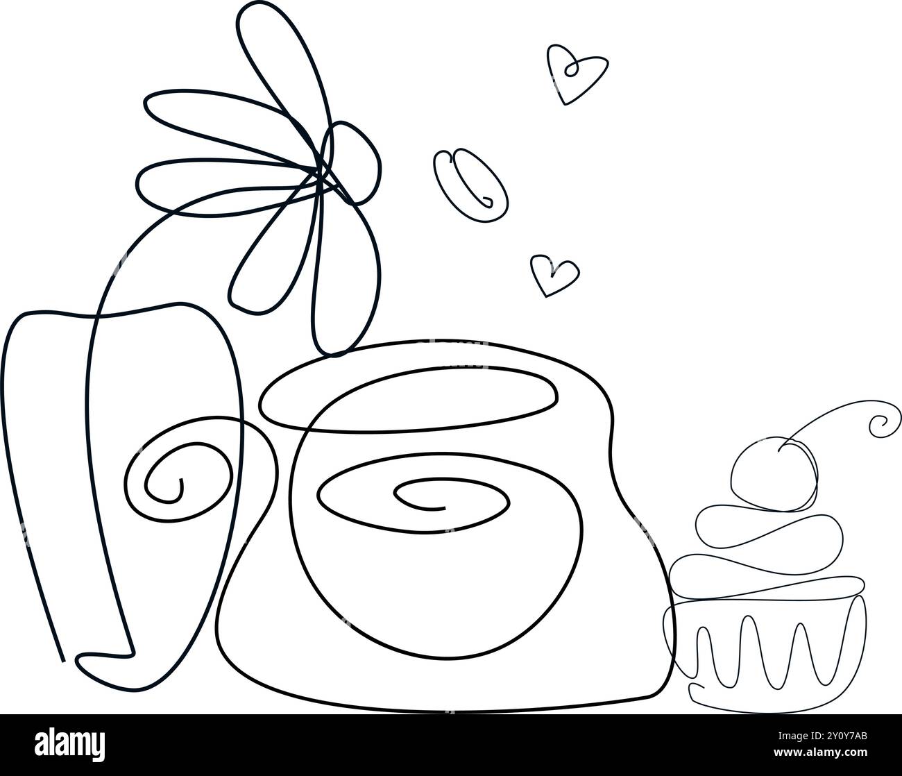 Tasse Tee mit Blumen. Eine Sammlung von Porzellan-Blumentassen gefüllt mit Tee oder Kaffee. Teezeit. Blumengeschirr für eine Grußkarte. Vektorillustra Stock Vektor