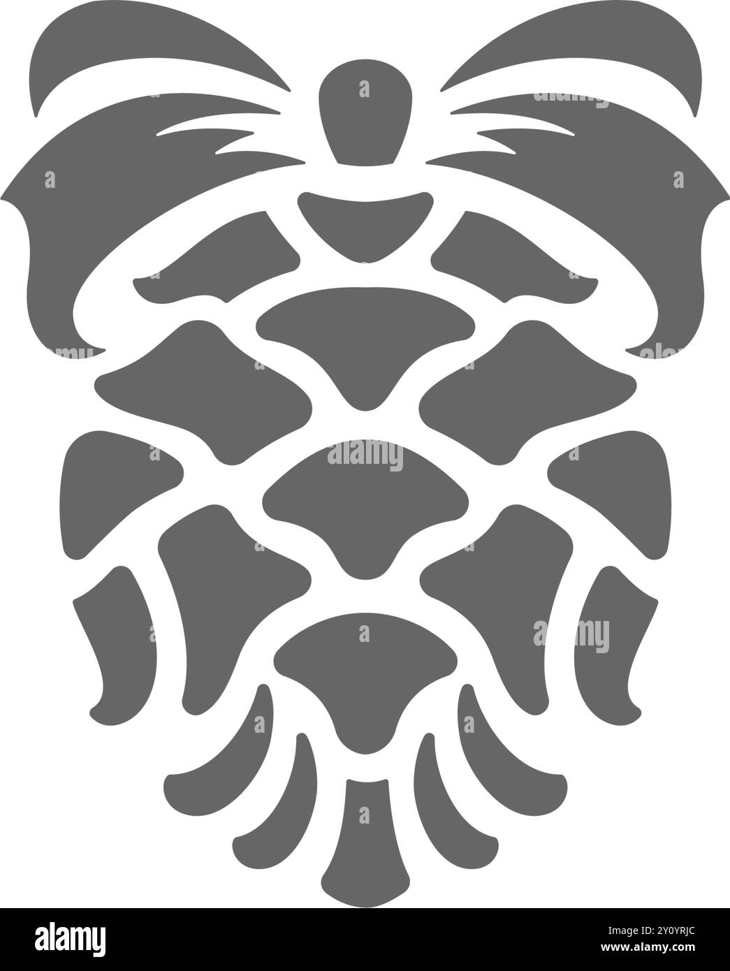 Vektor-Illustration der Silhouette des Kegels des Nadelbaums verziert mit Box während der Weihnachtsfeier Stock Vektor