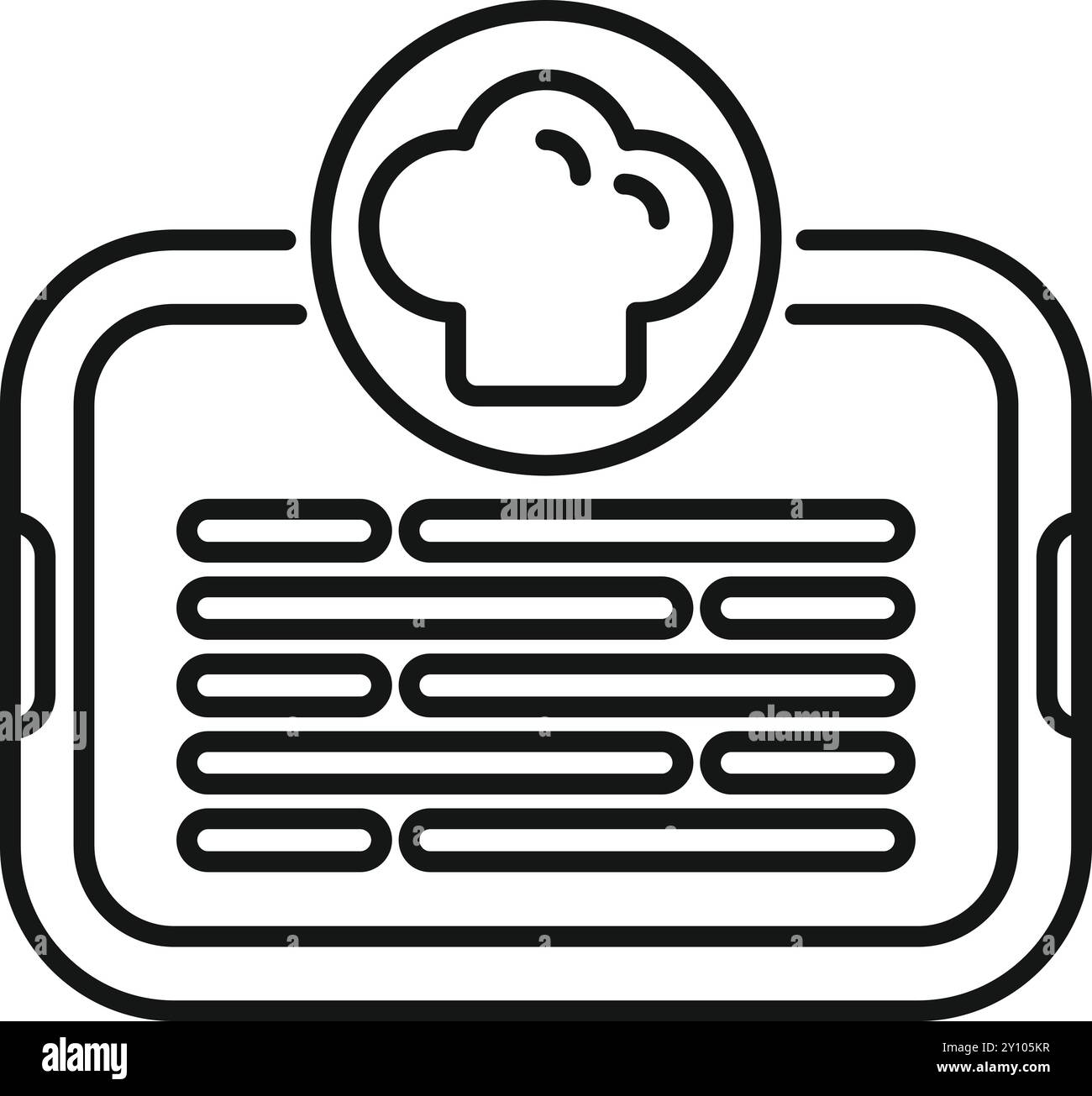 Online-Kochkurs-App-Symbol, das das Konzept des Erlernens kulinarischer Kunst über digitale Plattformen repräsentiert Stock Vektor