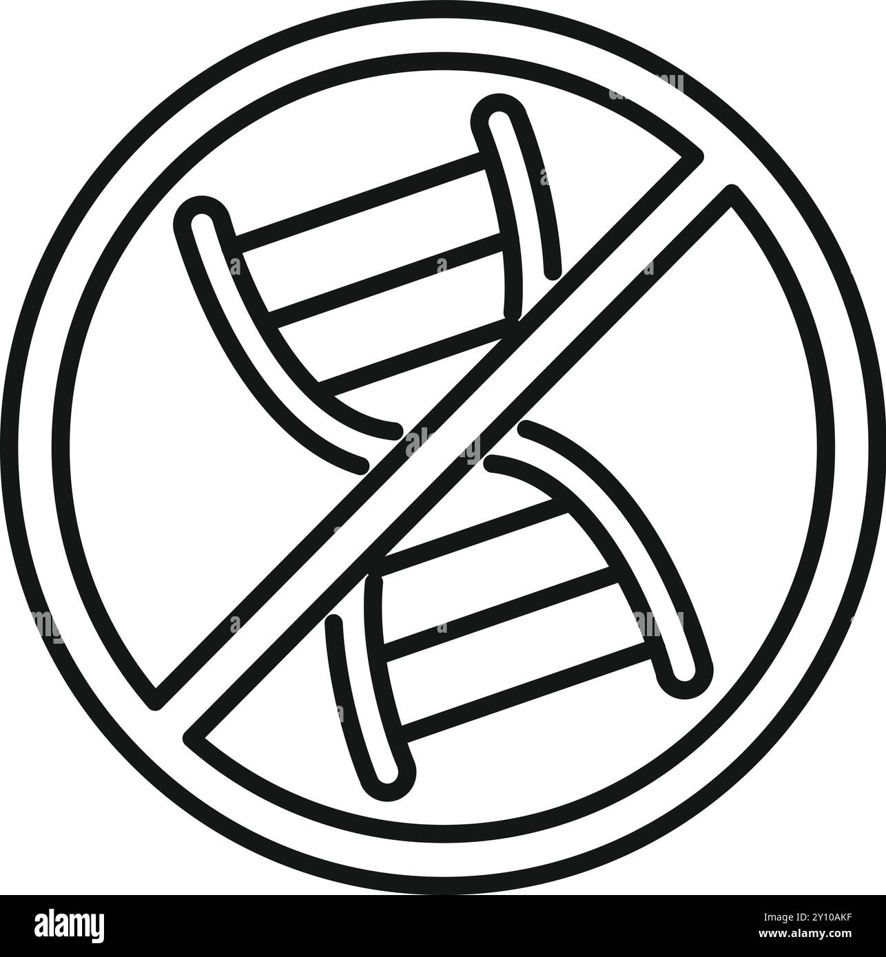 Diese einfache schwarz-weiße Vektor-Illustration repräsentiert das Konzept von gvo-freien Produkten Stock Vektor