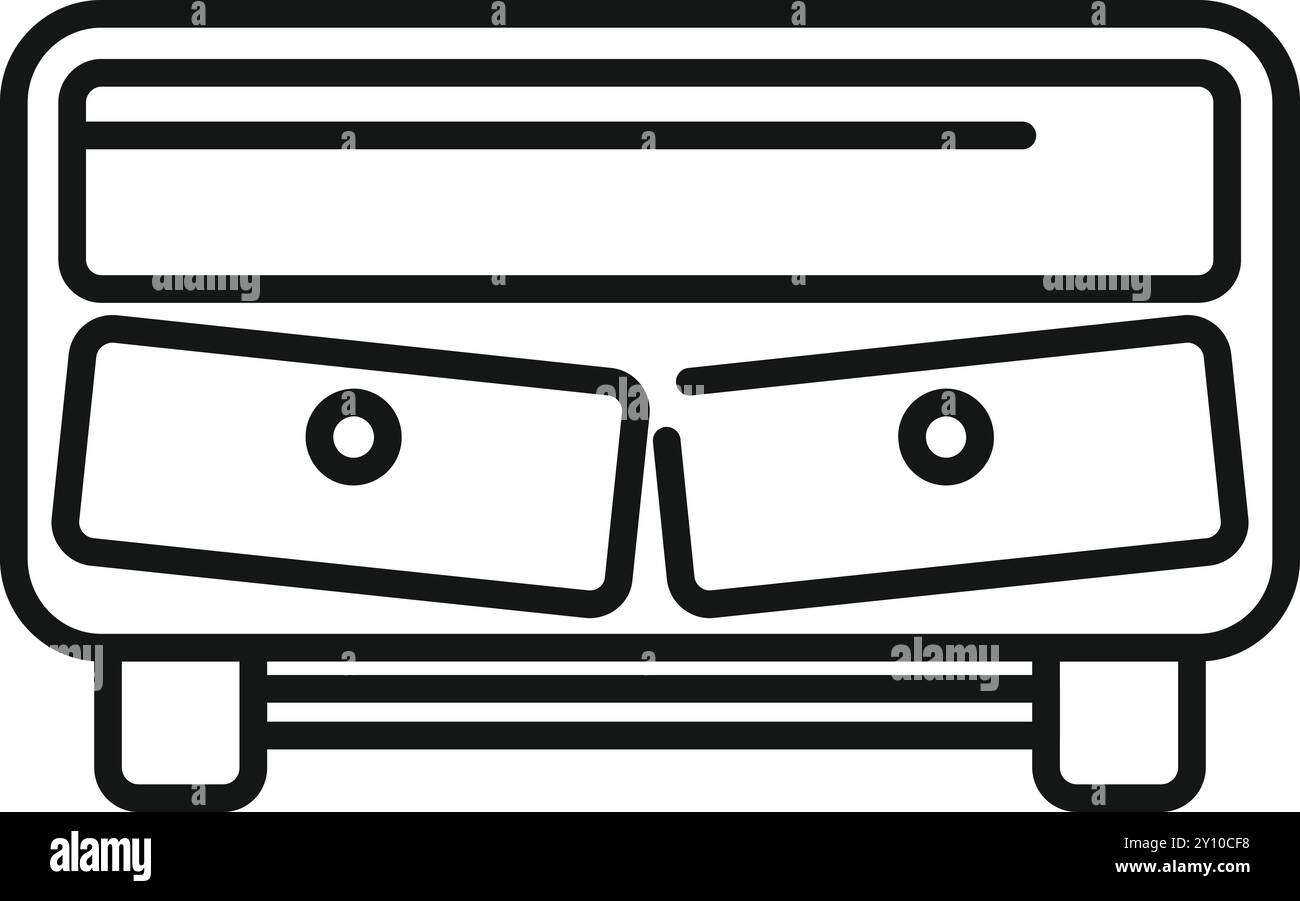 Einfache Linienführung einer modernen Kommode, perfekt für minimalistische Innendesigns Stock Vektor