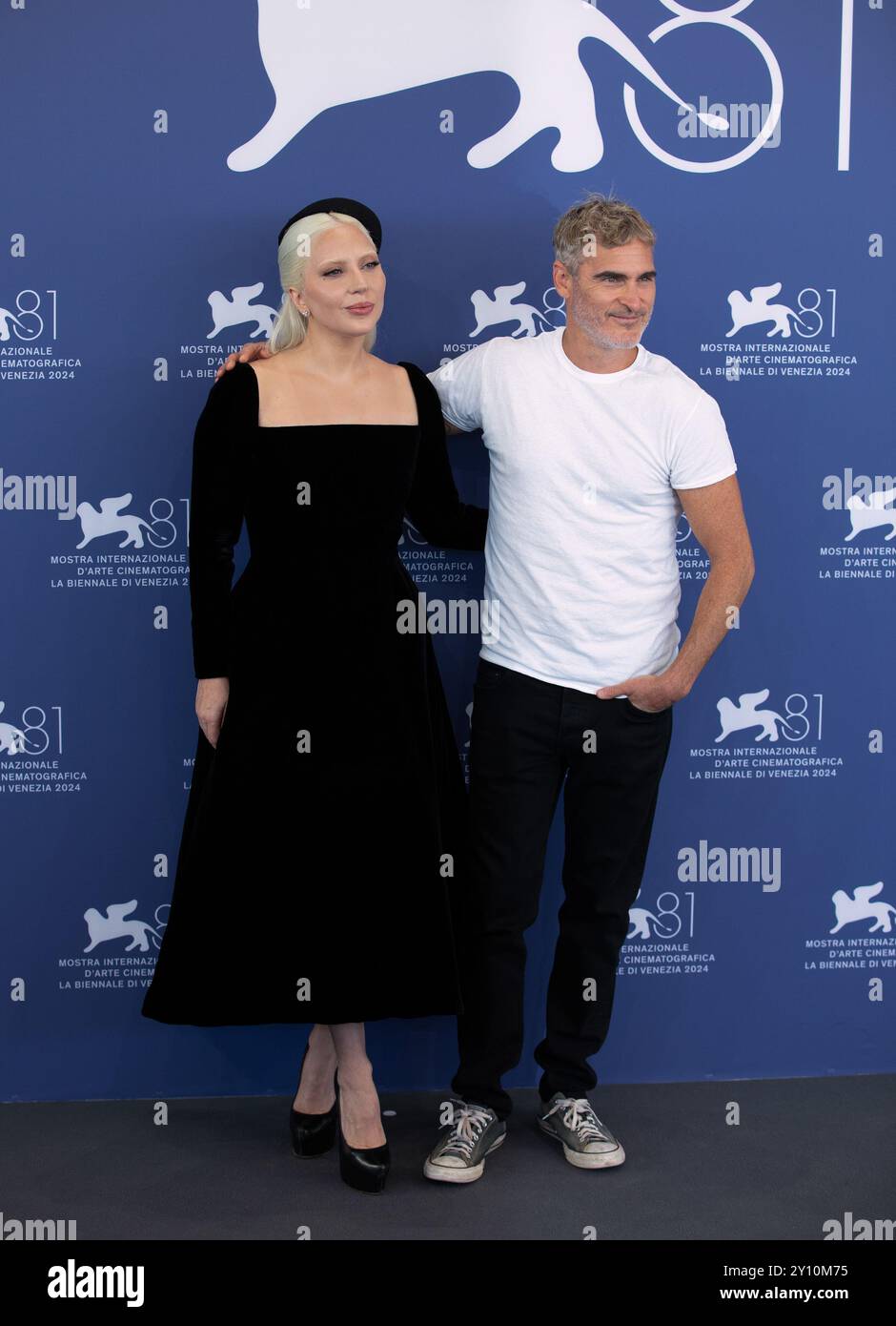 Venedig, Italien. September 2024. VENEDIG, ITALIEN. 4. September 2024: Lady Gaga & Joaquin Phoenix beim Fotocall zu „Joker: Folie a Deux“ beim 81. Internationalen Filmfestival Venedig. Foto: Kristina Afanasyeva/Featureflash Credit: Paul Smith/Alamy Live News Stockfoto