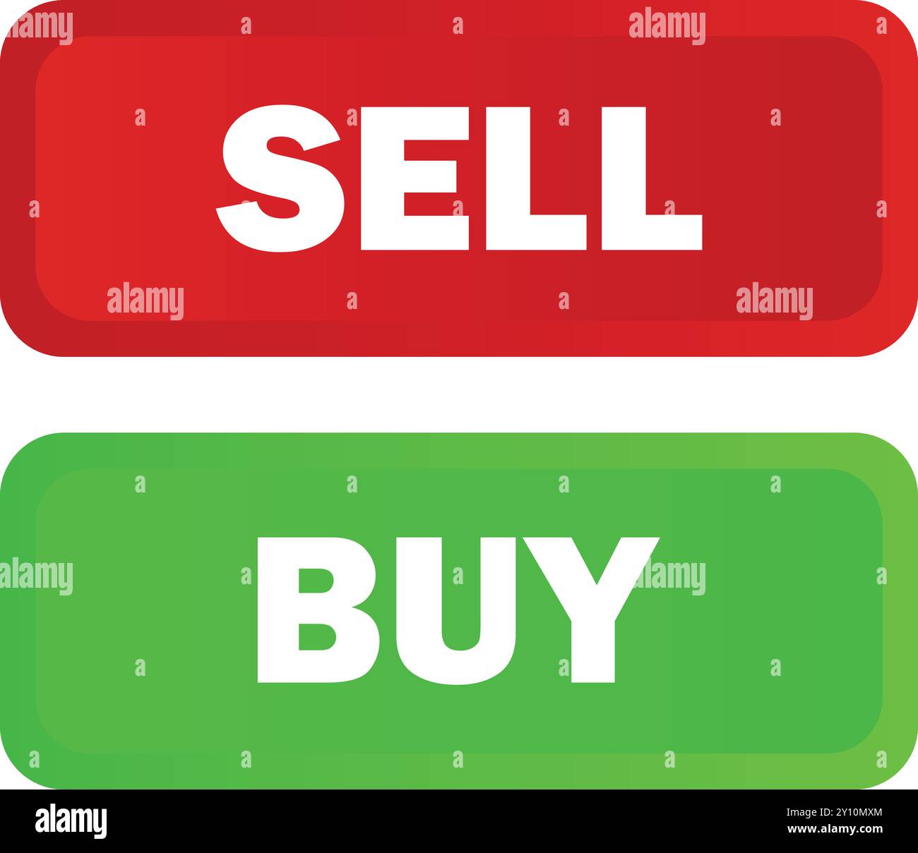 Schaltflächen "Kaufen und verkaufen", Schaltflächen "Kaufen und Verkaufen", Schaltflächen "Handel", Börsenvorlage, Handelsvorlage Stock Vektor