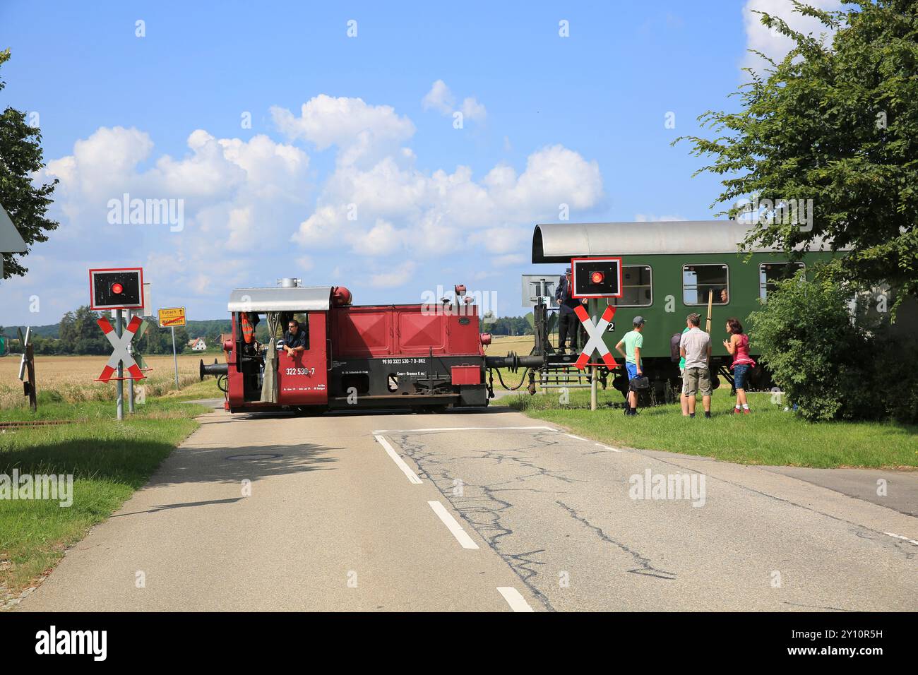 Museumszug auf der Nahverkehrslinie Amstetten - Gerstetten Stockfoto