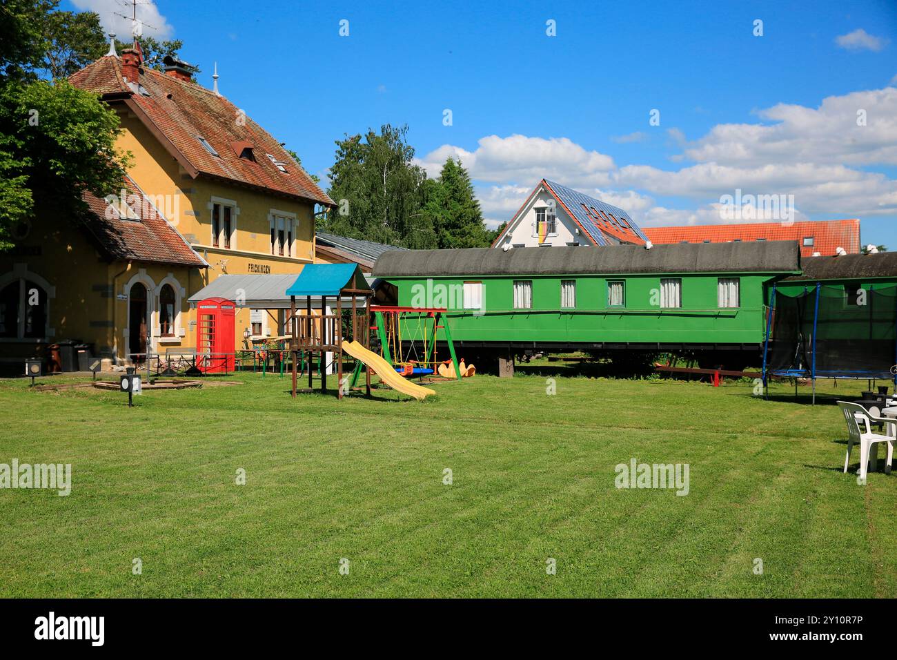 Frickingen Bahnhof Feriendorf Stockfoto