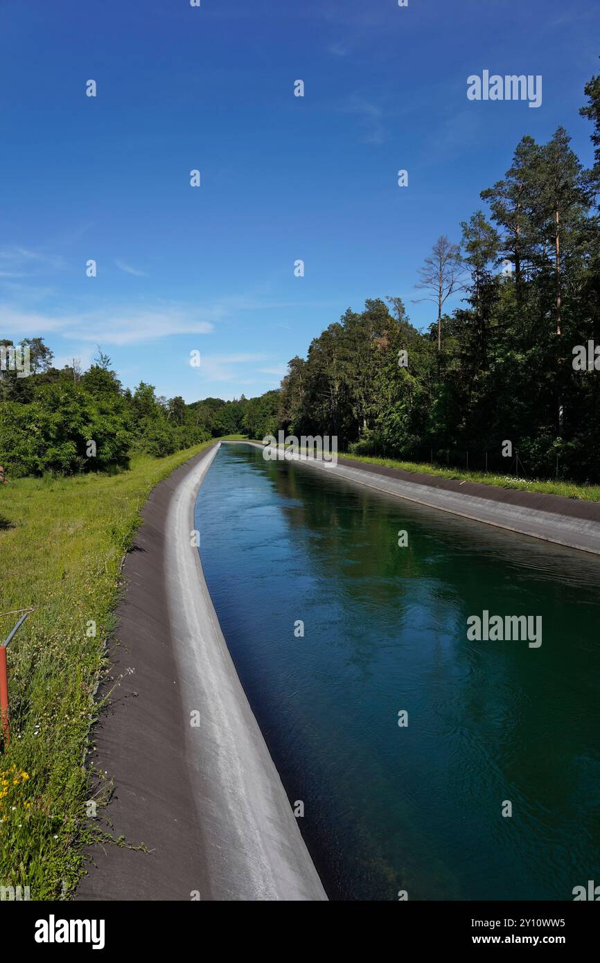 Deutschland, Bayern, Oberbayern, Lankreis Altötting, Burgkirchen an der Alz, Alzkanal Stockfoto