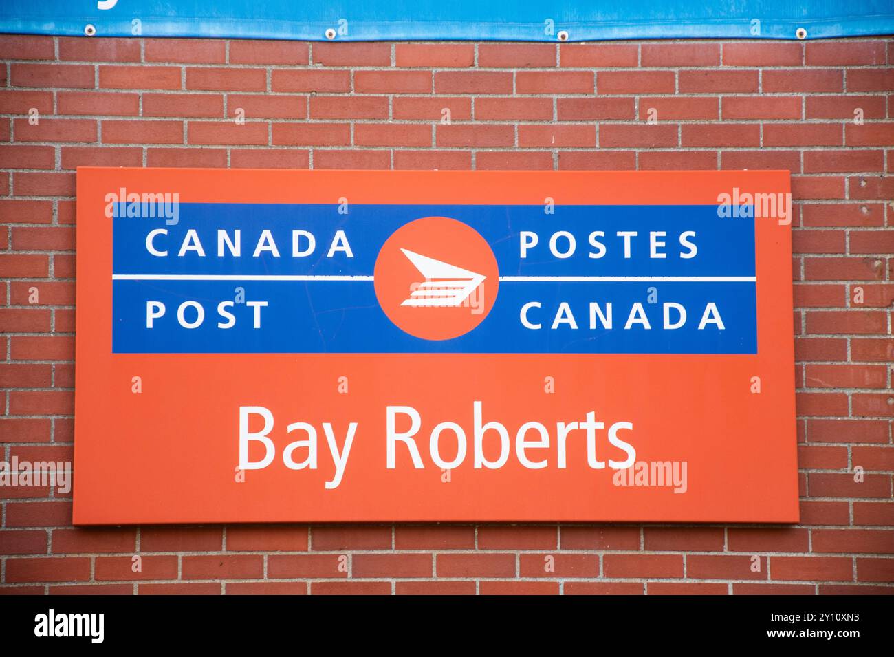 Postschild an der Central Street in Bay Roberts, Neufundland & Labrador, Kanada Stockfoto
