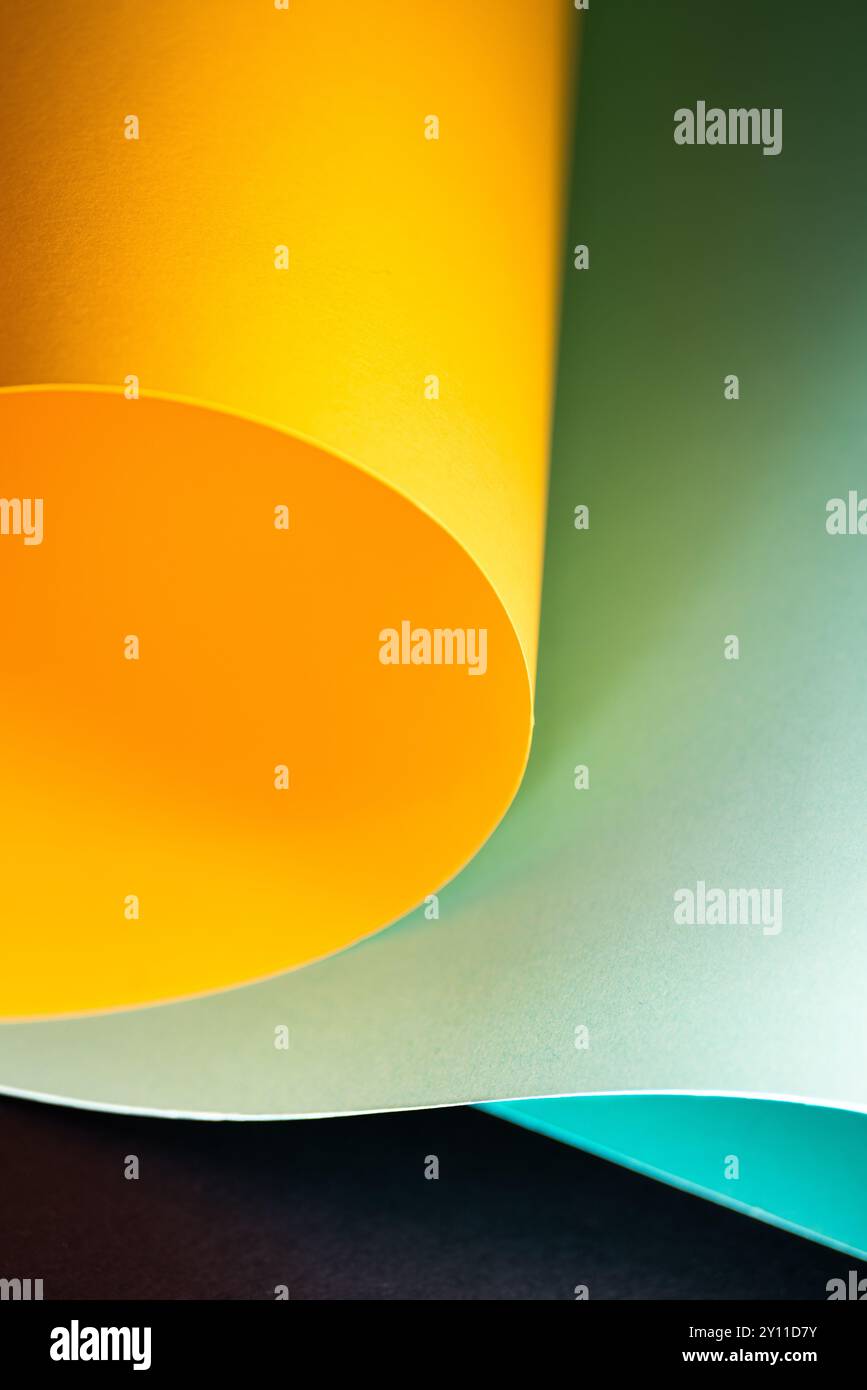 Farbenfrohe abstrakte Hintergrundtapete. Makrofotografie. Papierstruktur, Regenbogenfarbe. Stockfoto