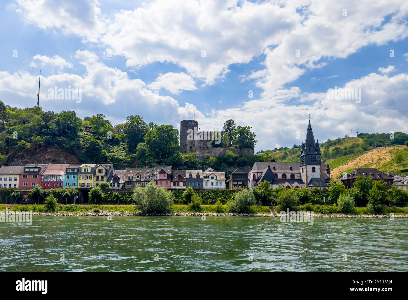 Deutschland, Rheinland-Pfalz, Rheingau, Rhein, Niederheimbach Stockfoto