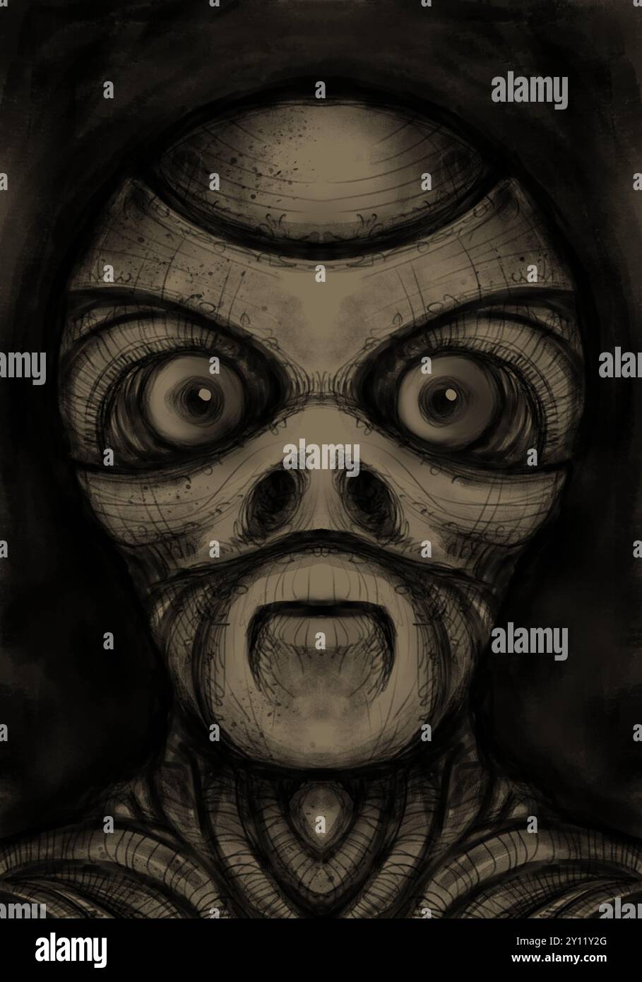 Alien Creature - digitale Malerei Stockfoto