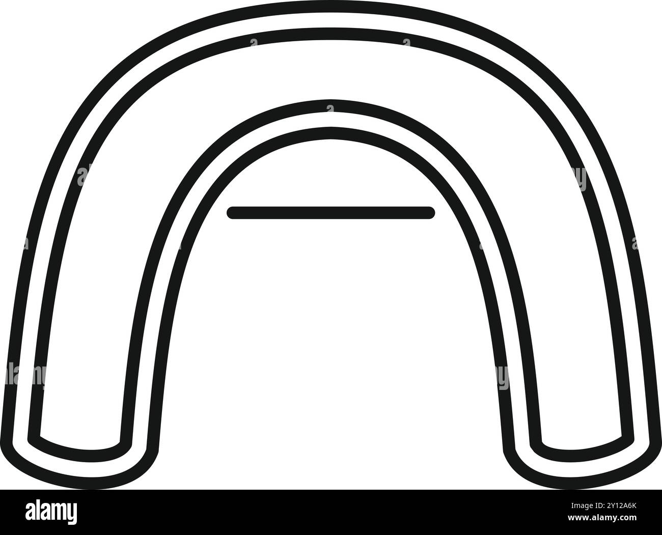 Einfacher Vektor eines Mundschutzes, essentieller Schutz für Kontaktsportarten, Förderung der Zahnsicherheit und Verletzungsprävention Stock Vektor