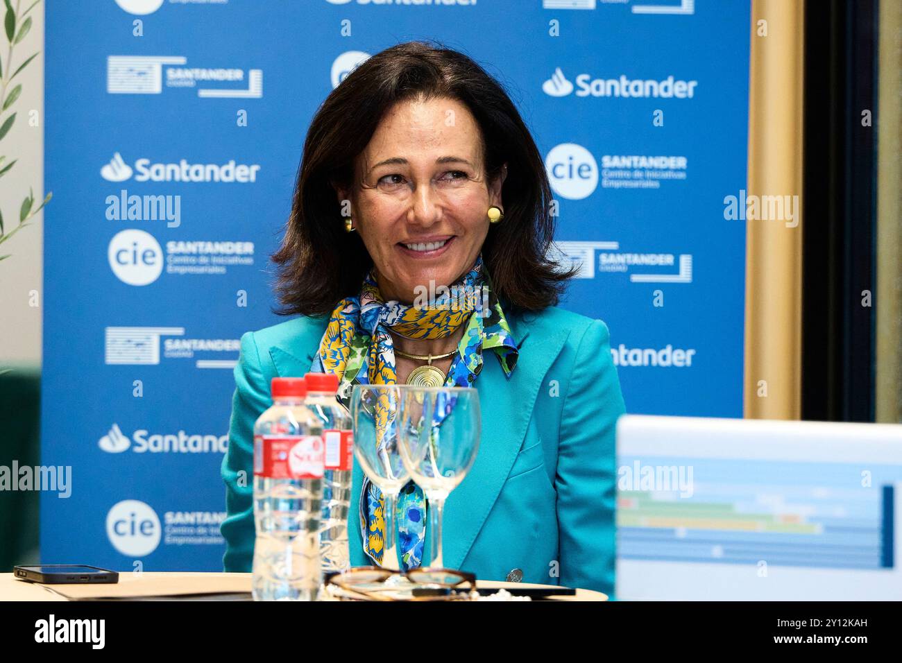 Santander, Kantabrien, Spanien. September 2024. ANA Patricia Botin-Sanz de Sautuola O'Shea, Präsidentin der Banco Santander, während der Einweihung von Stockfoto