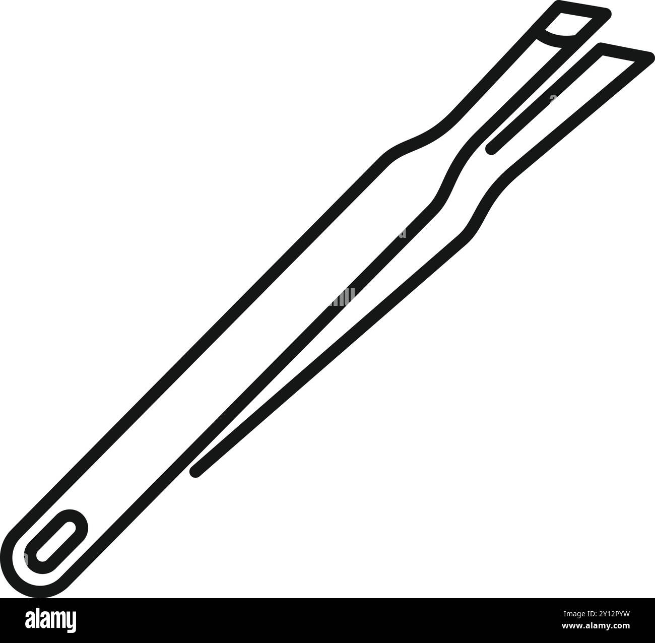 Eine Manikürzange hält etwas kleines Symbol, Umrissstil Stock Vektor