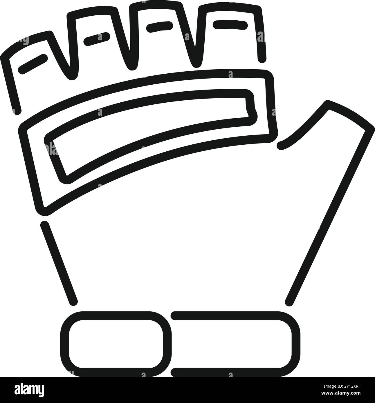 Symbol für einen Fahrradhandschuh, der für Radsportler unverzichtbare Sicherheitsausrüstung zum Schutz ihrer Hände ist Stock Vektor