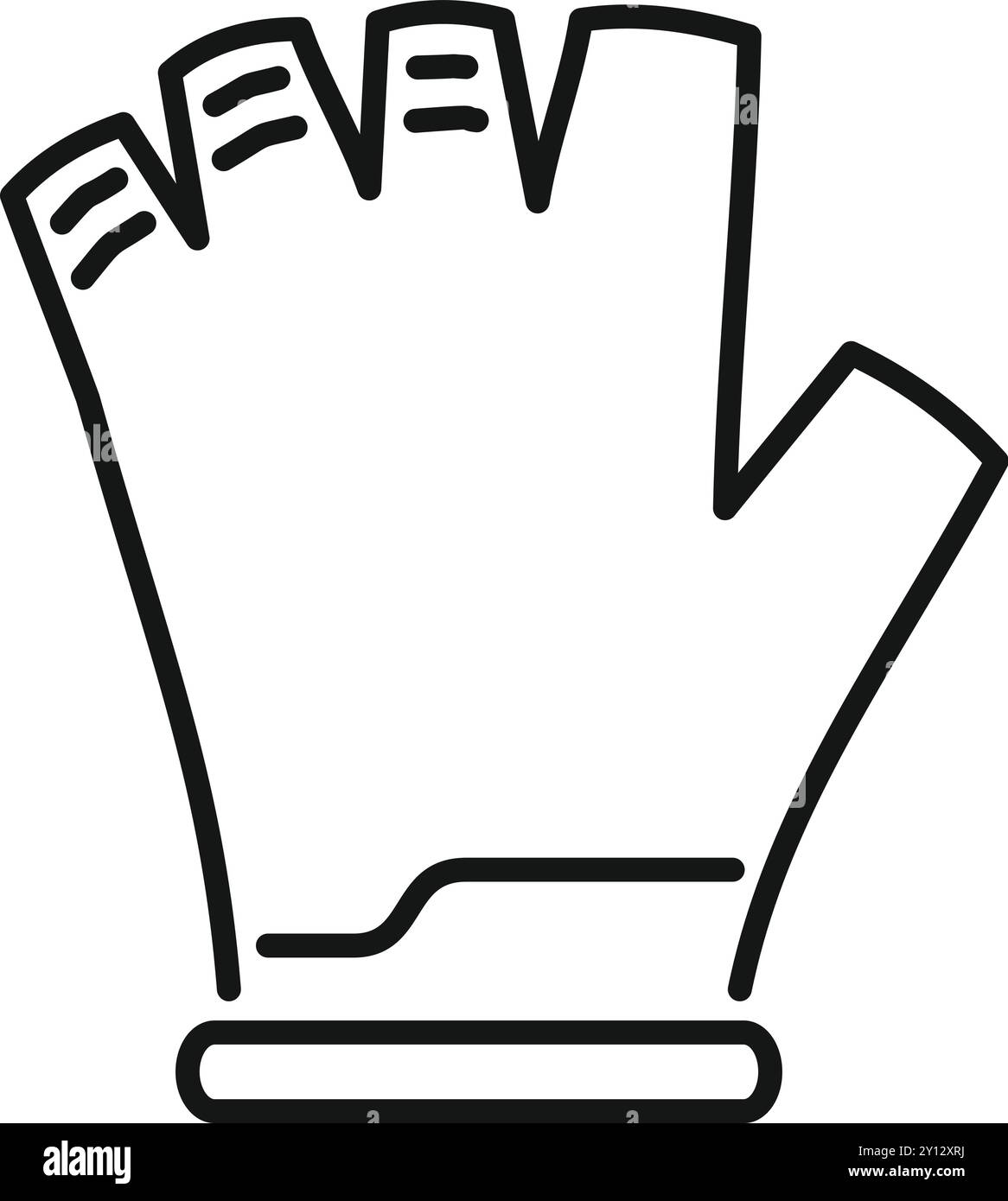 Fitnesshandschuhe mit atmungsaktivem Material und umrissenem Style Stock Vektor