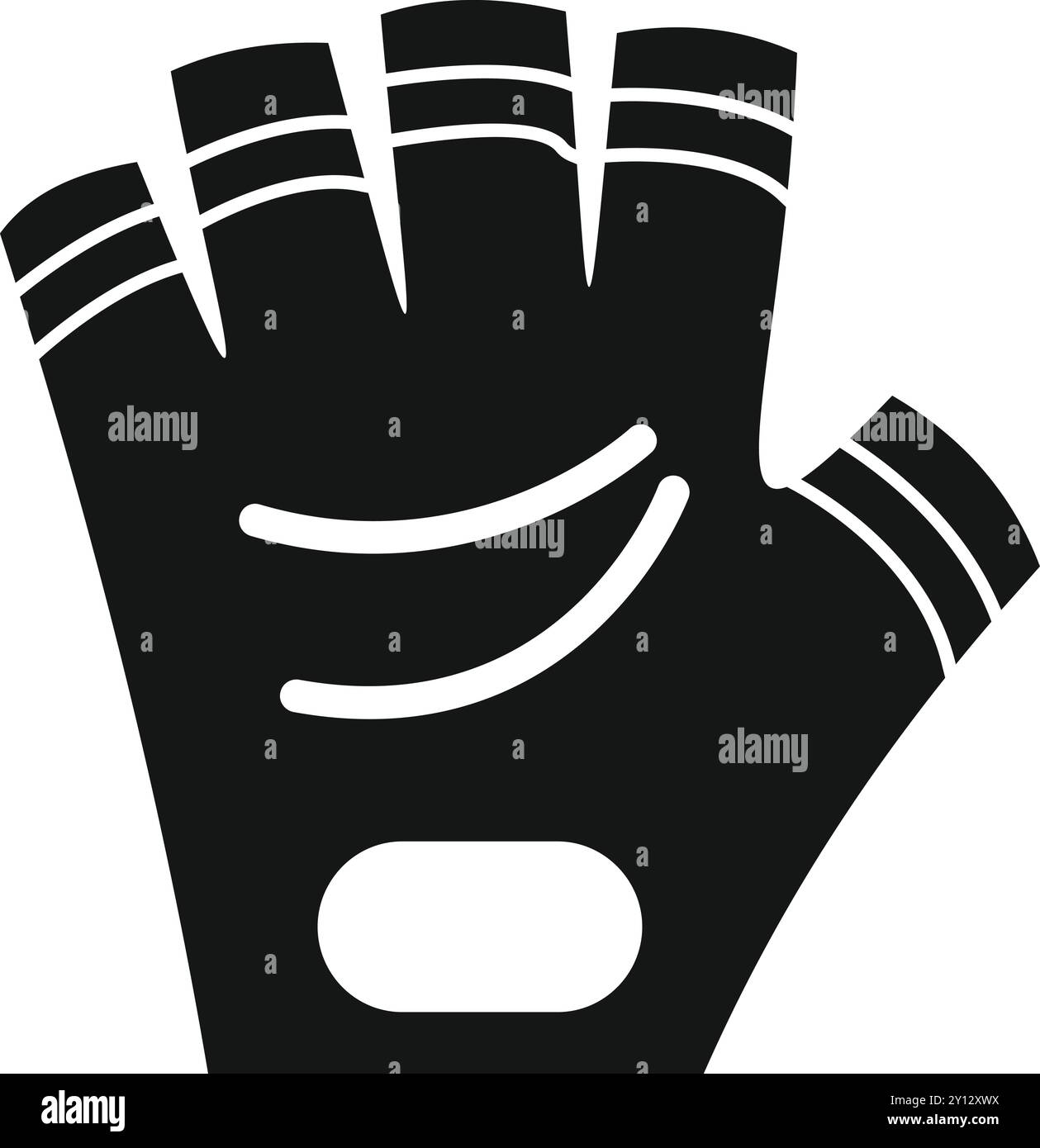 Schwarze Fitnesshandschuhe mit offenen Fingern schützen die Hände während des Workouts Stock Vektor