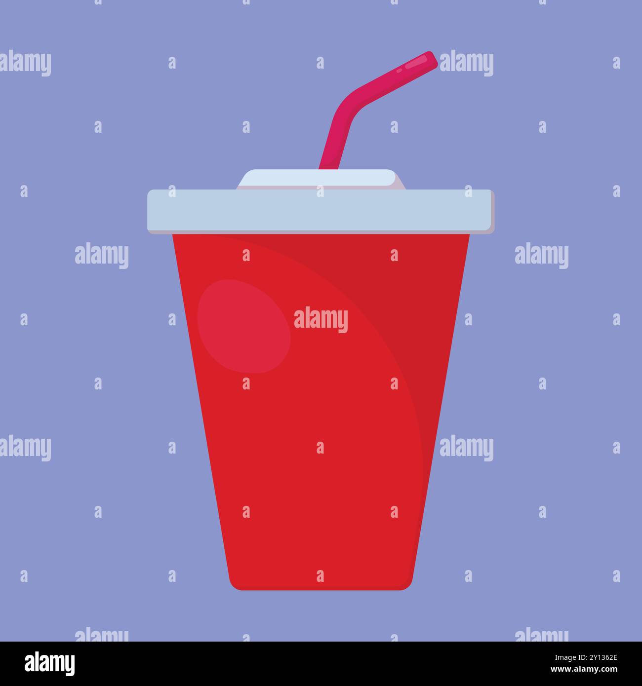 Vektor für Soda-Becher. Symbol für Einwegbecher. Kunststoffbecher Stock Vektor