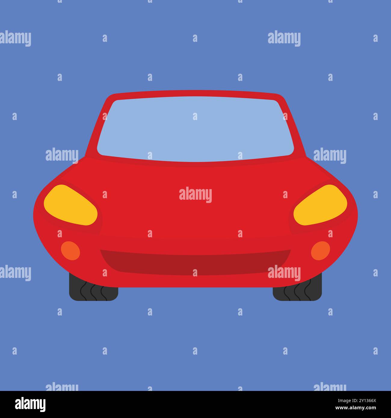 Rotes Vektorsymbol. Fahrzeugvektor. Rote Farbe Auto Icon Transport. Rennwagen Stock Vektor