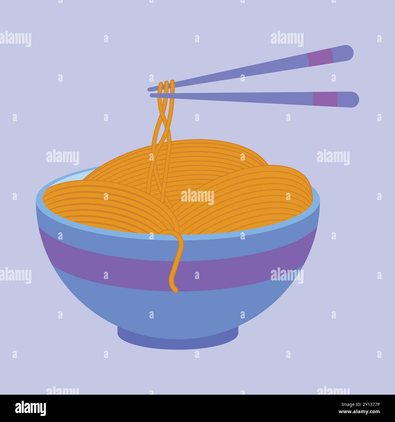 Ramen-Nudeln-Vektor-Symbol. Schüssel mit Nudeln mit Stäbchen Vektor Illustration. Nudeln Spaghetti Stock Vektor