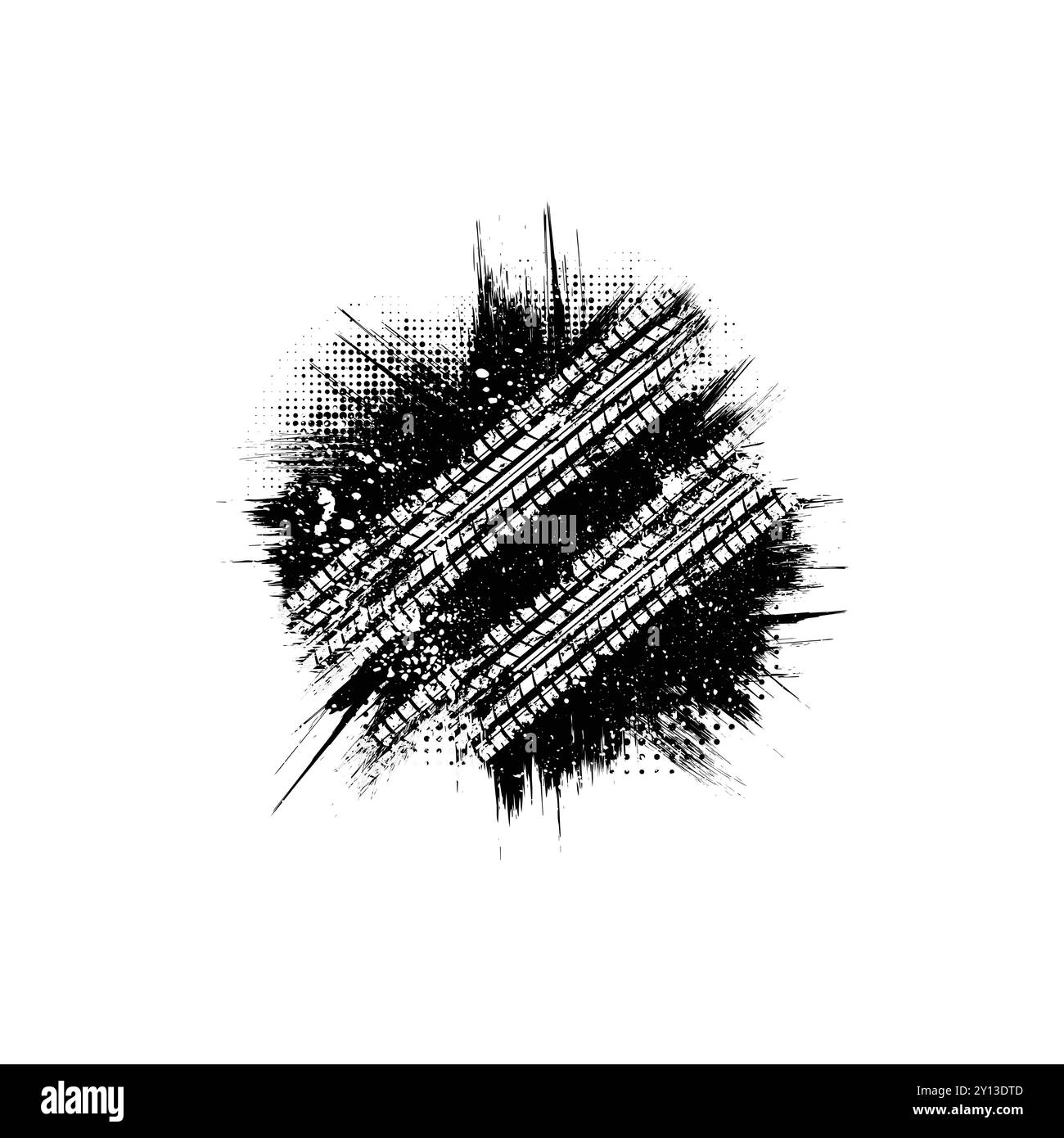 Schwarze Grunge-Kreiselreifen Stock Vektor