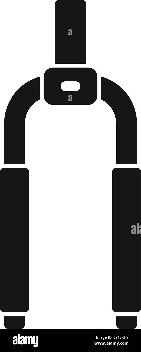 Fahrradgabel-Symbol, das das Mountainbike-Teil in schlichtem Stil zeigt Stock Vektor