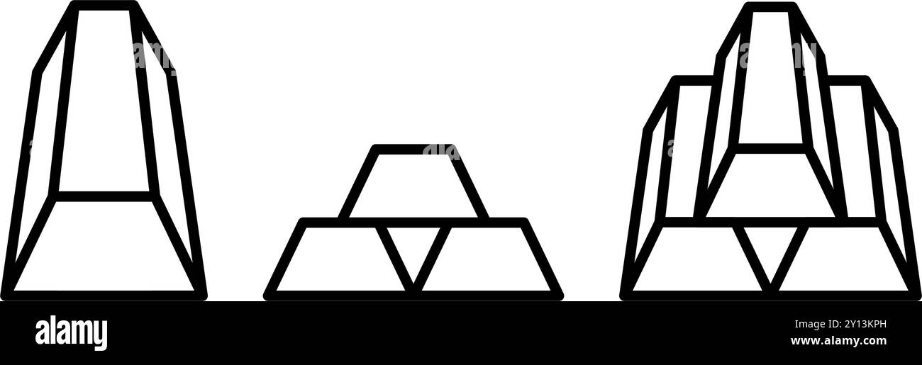 Symbol Setzen Sie goldene Balken, finanzieren Sie Anlagen. Bearbeitbare Datei Stock Vektor