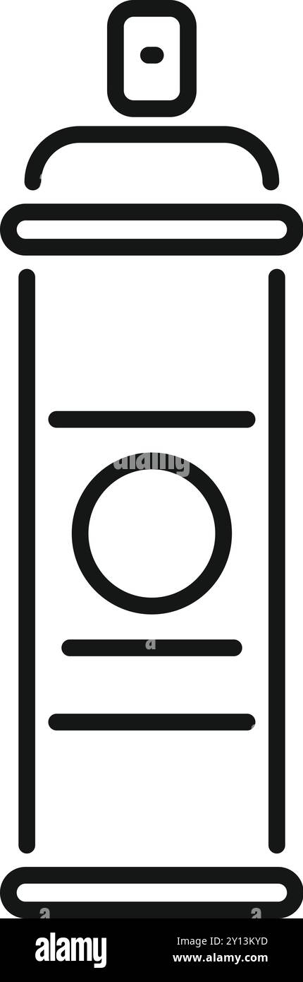 Einfache und auffällige Linienzeichnung einer Sprühdose, die Kunst, Graffiti und kreativen Ausdruck repräsentiert Stock Vektor