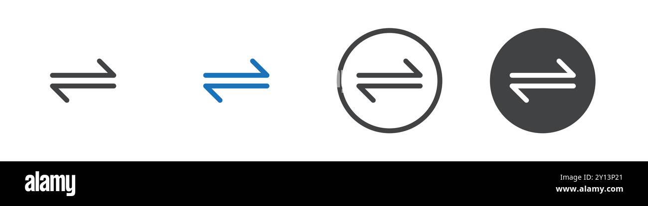 Links- und Rechts-Pfeilsymbol einfaches flaches Vektorsymbol Umriss Kollektion Set Logo Stock Vektor