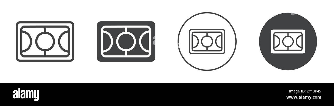 Fußballplatz-Symbol einfaches, flaches Vektorsymbol Outline-Logo aus der Kollektion Stock Vektor