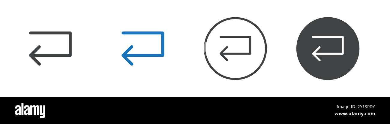 Zurück Navigationspfeil Symbol einfaches flaches Vektorsymbol Umriss Sammlung Set Logo Stock Vektor