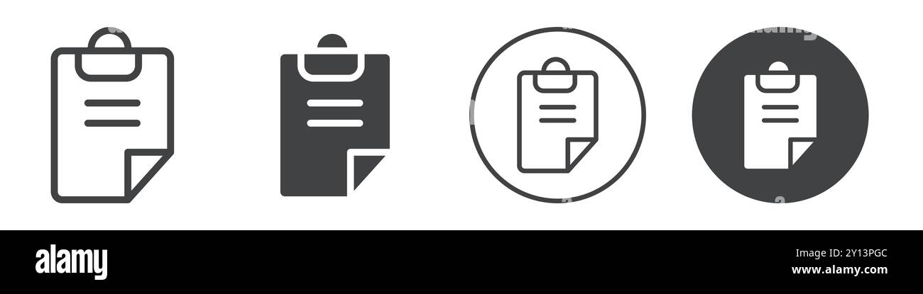 Papier Zwischenablage Symbol einfaches flaches Vektorsymbol Umriss Sammlung Set Logo Stock Vektor