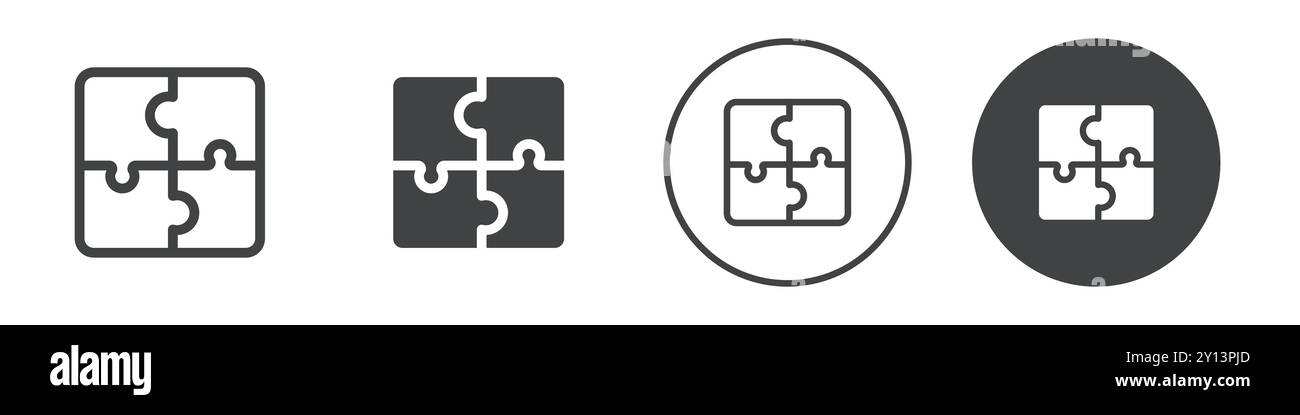 Puzzle-Symbol einfaches flaches Vektorsymbol Umriss Kollektion Set Logo Stock Vektor