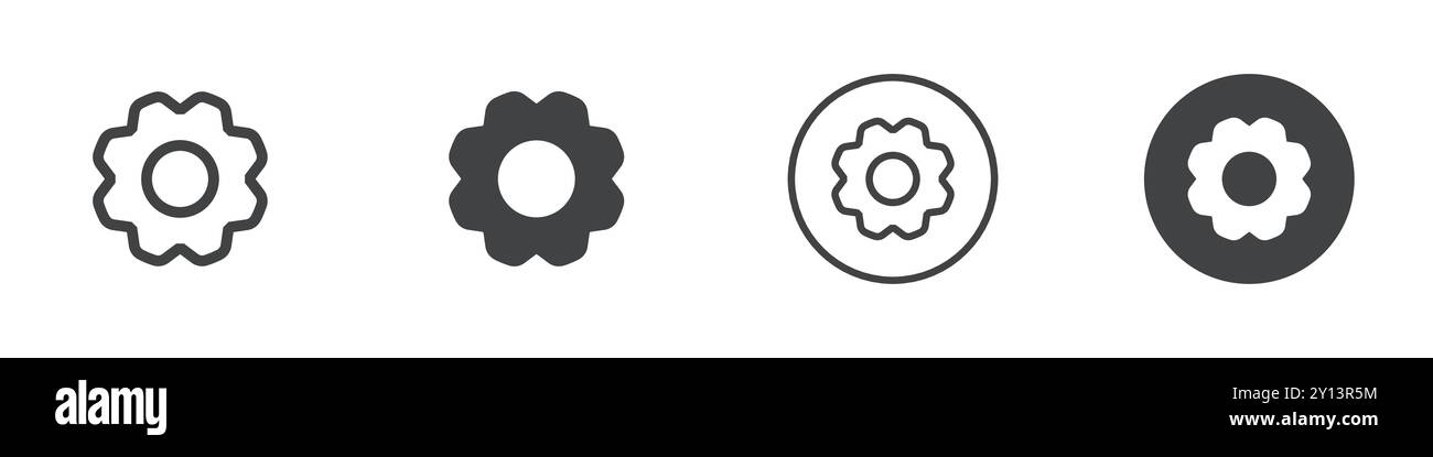 Einstellungssymbol einfaches flaches Vektorsymbol Umriss Sammlung Set Logo Stock Vektor