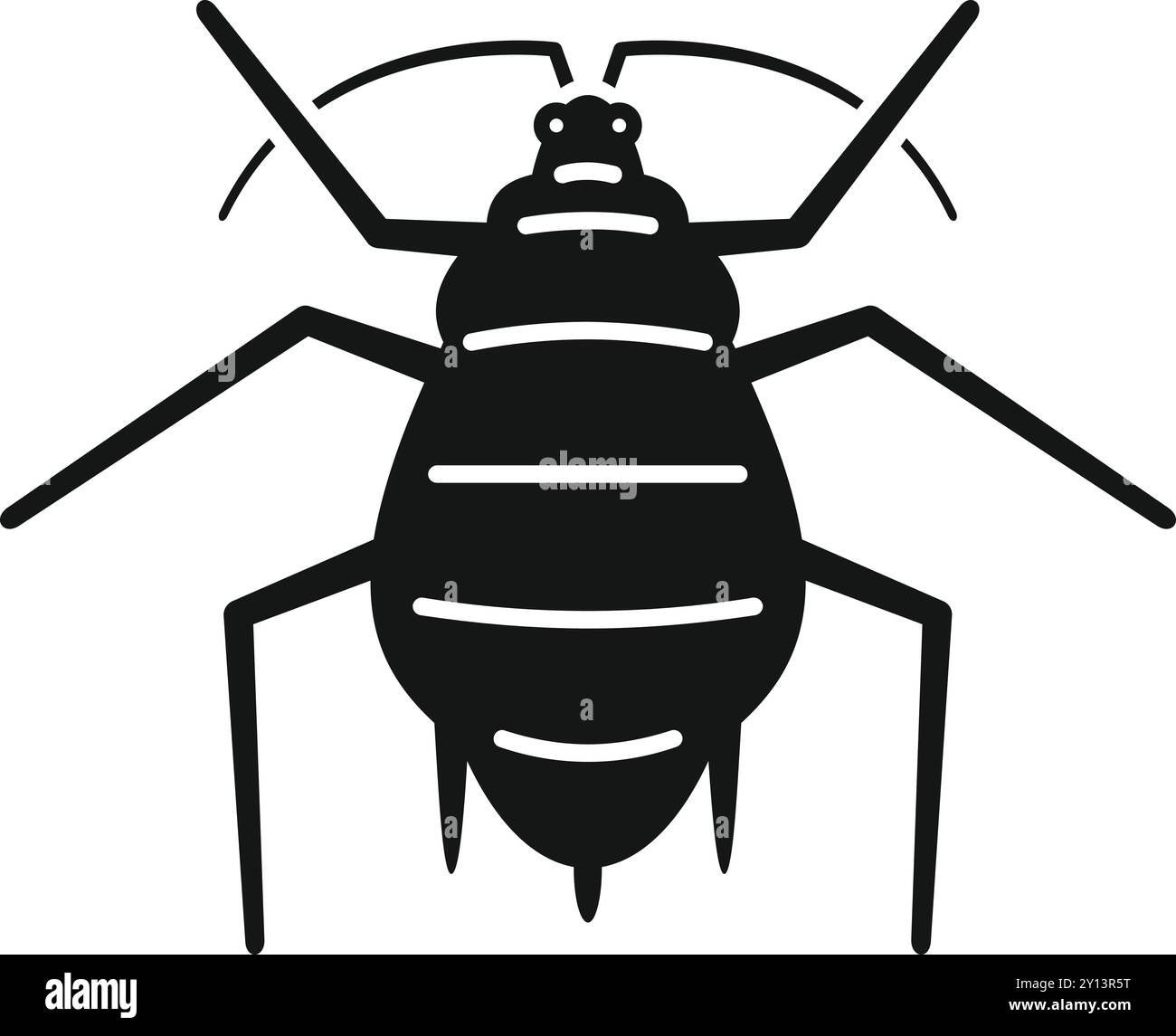 Dieses Symbol für eine Bettwanze ist ideal für die Verwendung auf Websites oder in Druckmaterialien im Zusammenhang mit Schädlingsbekämpfung und Haushaltshygiene Stock Vektor