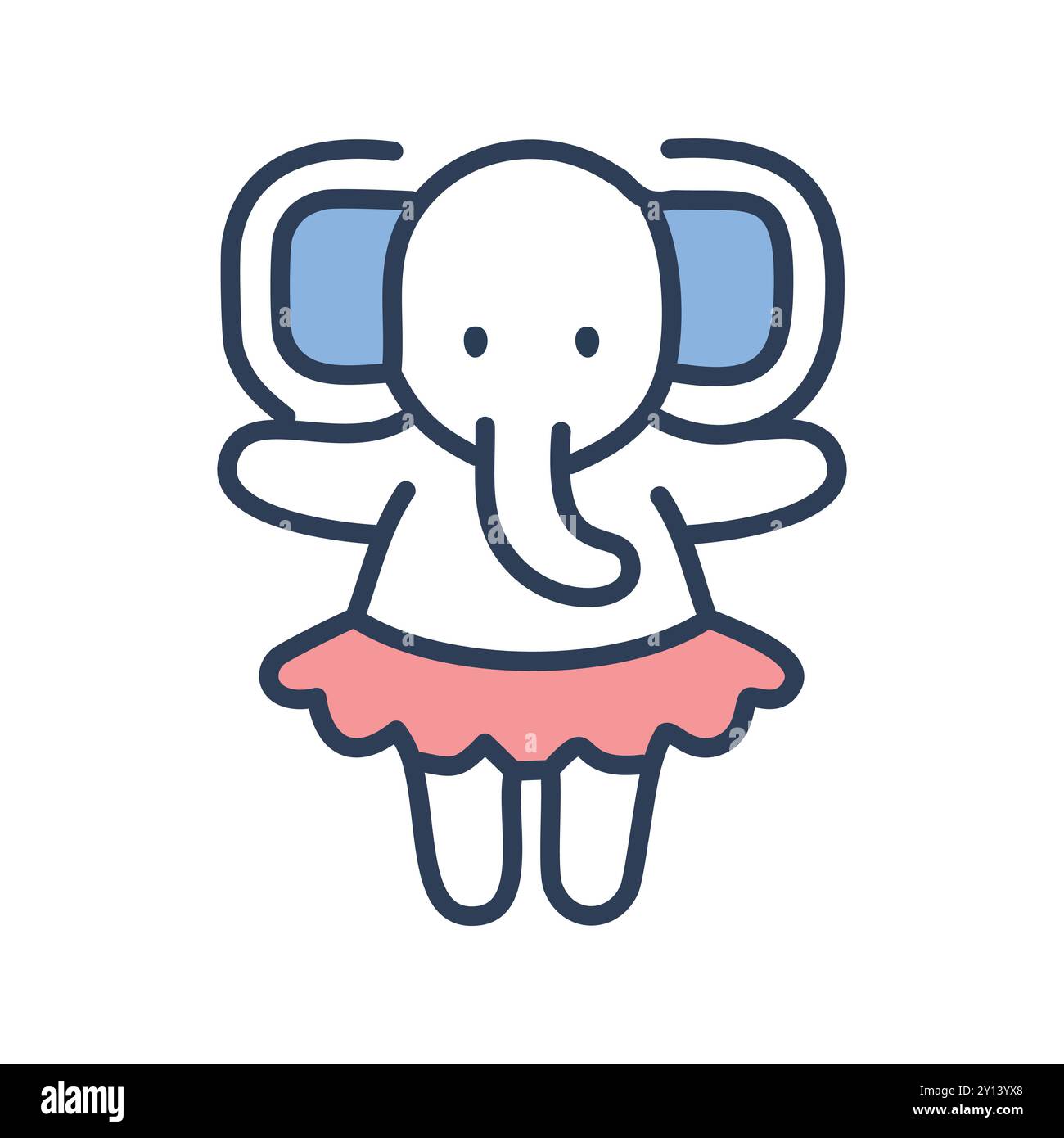 Süßer Elefant in Tutu. Entzückender Cartoon-Elefant mit rosa Tutu, perfekt für Kindermotive, Kinderzimmer-Dekor und vieles mehr. Stock Vektor