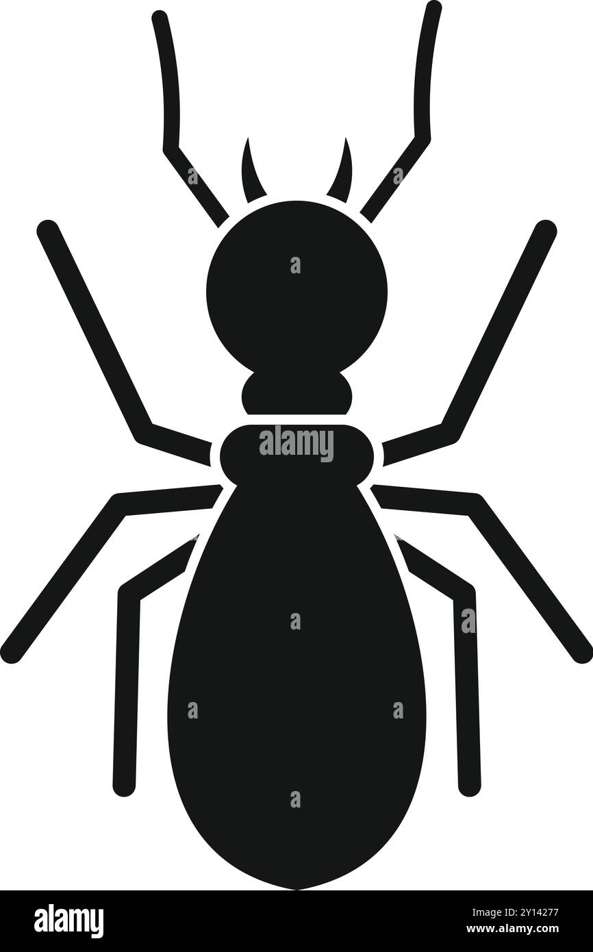 Ein einfacher schwarz-weißer Vektor einer Ameise, ein übliches Ärgernis im Haushalt Stock Vektor