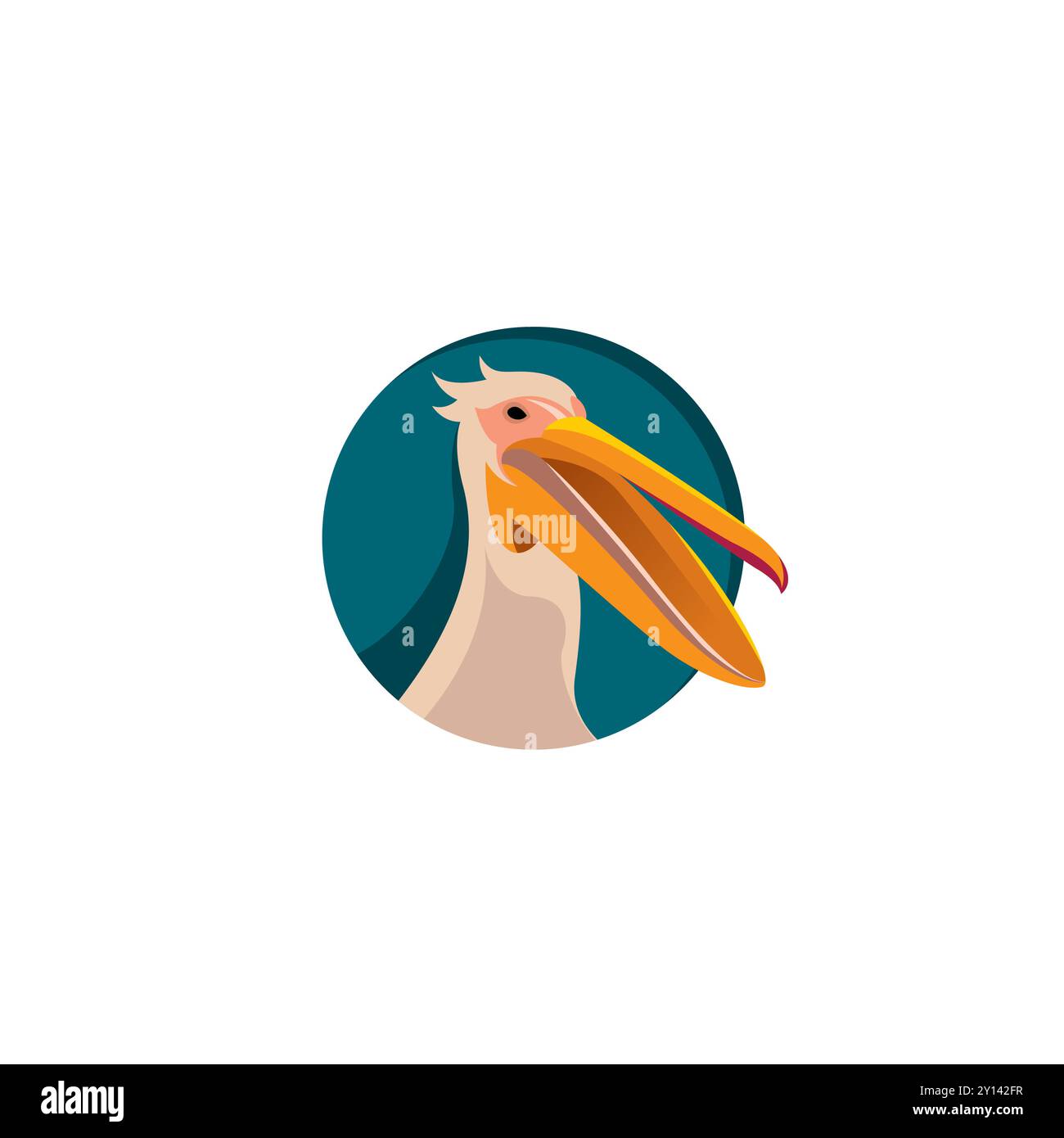 Pelican Bird Vector Template. Pelikan-Symbol Stock Vektor