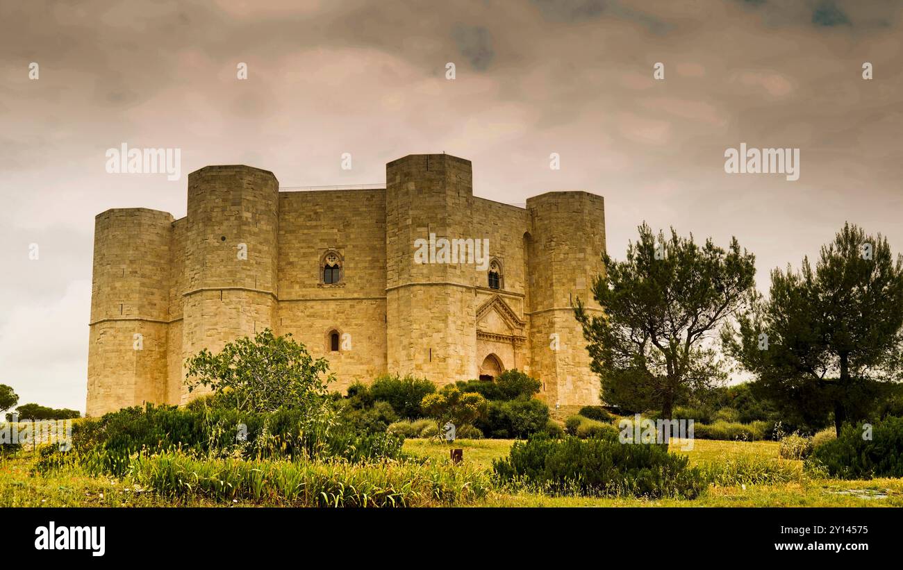 La Mole ottagonale di Castel del Monte, Andria, Apulien, Italia Stockfoto